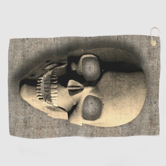 Osteopaten Spooky Skelet Skull Golf Handdoek (Horizontaal)