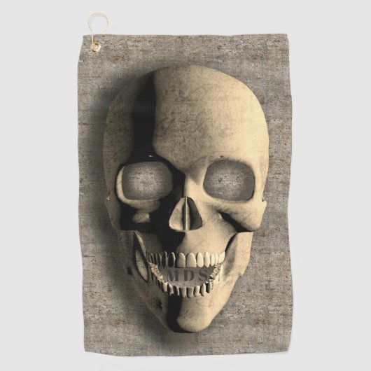 Osteopaten Spooky Skelet Skull Golf Handdoek (Voorkant)