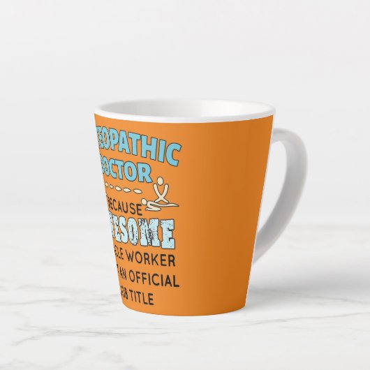 Osteopathic Doctor Gift Funny Miracle Worker Latte Mok (Rechterhoek)