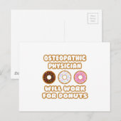 Osteopathische arts.. Zal werken voor donuts Briefkaart (Voorkant / Achterkant)