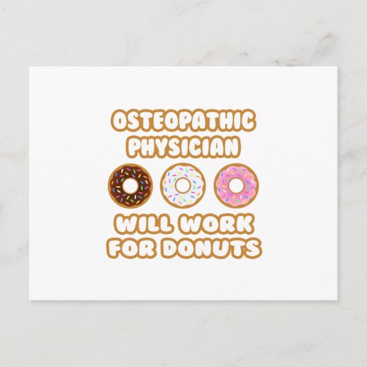 Osteopathische arts.. Zal werken voor donuts Briefkaart (Voorkant)