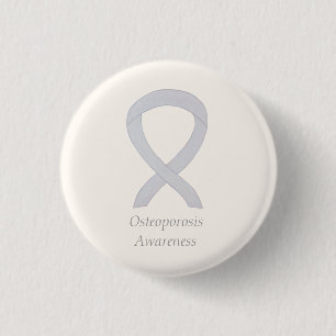 Osteoporose Bewustheid White Ribbon Custom Art Pin Ronde Button 3,2 Cm