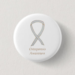 Osteoporose Bewustheid White Ribbon Custom Art Pin Ronde Button 3,2 Cm