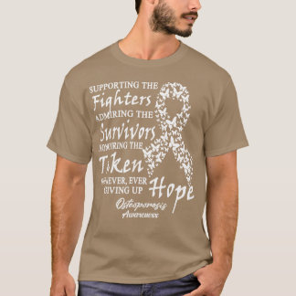 Osteoporose bewustzijn ondersteunen van de vechter t-shirt