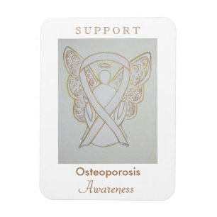Osteoporosis Awareness Ribbon Angel Magnet Magneet
