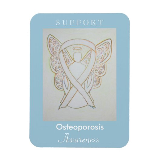 Osteoporosis Awareness Ribbon Angel Magnet Magneet (Verticaal)