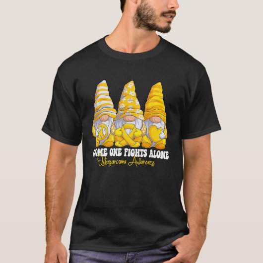 Osteosarcoma Awareness Month Yellow Ribbon Gnomies T-shirt (Voorkant)