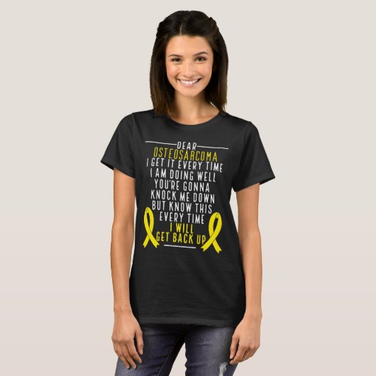 Osteosarcoma Bewustmakelijkheid komt weer op Geel  T-shirt (Voorkant volledig)