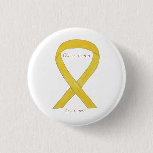 Osteosarcoma Geel bewustzijn Aangepast lint Ronde Button 3,2 Cm (Voorkant)