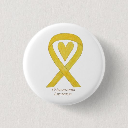 Osteosarcoma Geel bewustzijn Aangepast lint Ronde Button 3,2 Cm (Voorkant)