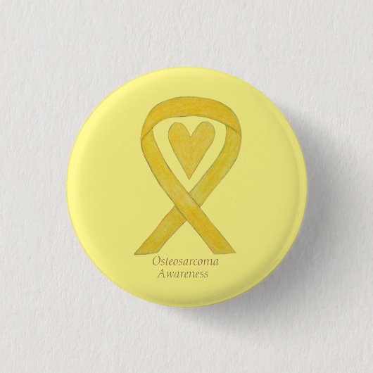Osteosarcoma Geel bewustzijn Aangepast lint Ronde Button 3,2 Cm (Voorkant)