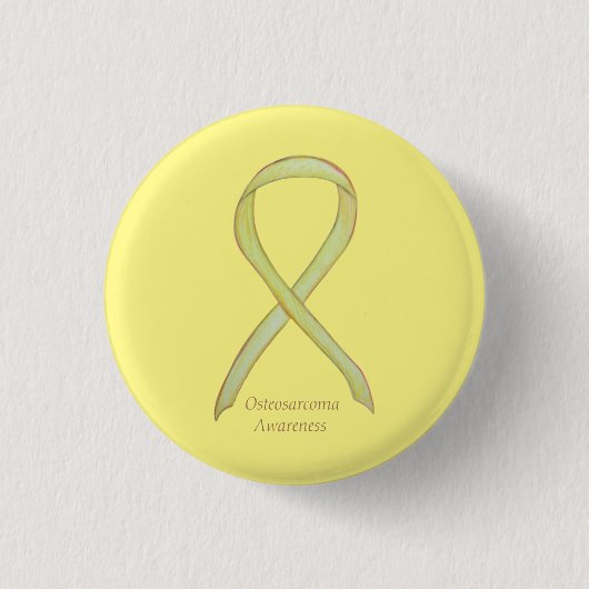 Osteosarcoma Geel bewustzijn Aangepast lint Ronde Button 3,2 Cm (Voorkant)