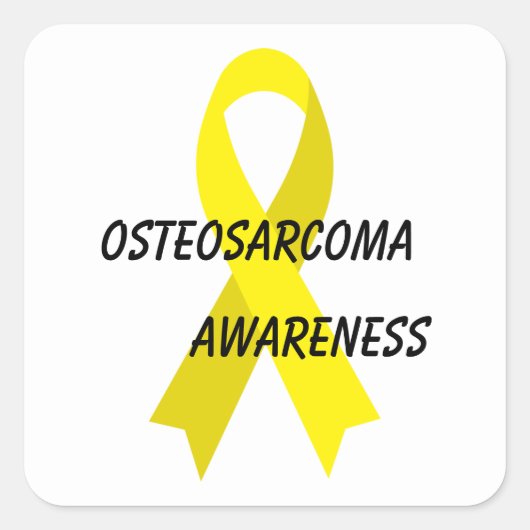 Osteosarcoma Geel bewustzijn Vierkante Sticker (Voorkant)