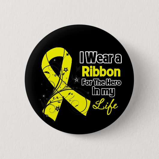Osteosarcoma Ribbon Hero in mijn leven Ronde Button 5,7 Cm (Voorkant)