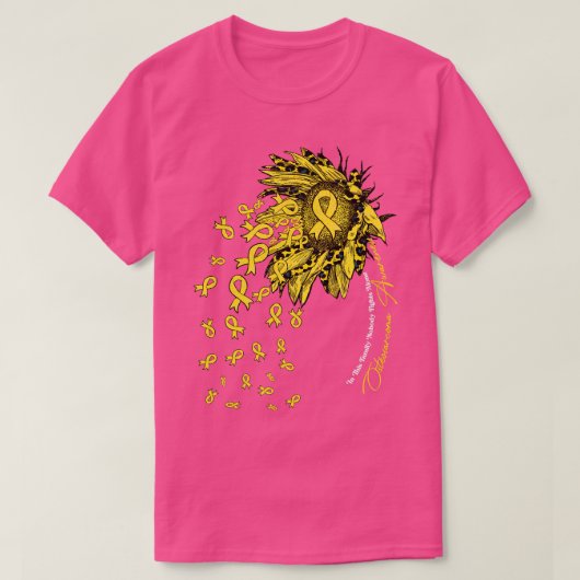 Osteosarcoom Bewustzijn zonnebloem niemand vecht o T-shirt (Design voorkant)