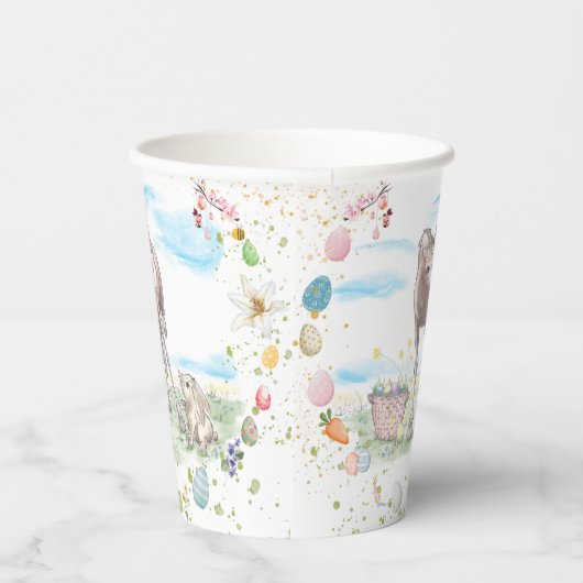 Oster Pappbecher mit Pferd und Osterhase Papieren Bekers (Rechts)