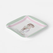 Oster Pappteller mit Pferd und Osterhase Papieren Bordje (Gebogen)