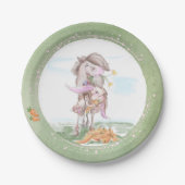 Oster Pappteller mit Pferd und Osterhase Papieren Bordje (Voorkant)