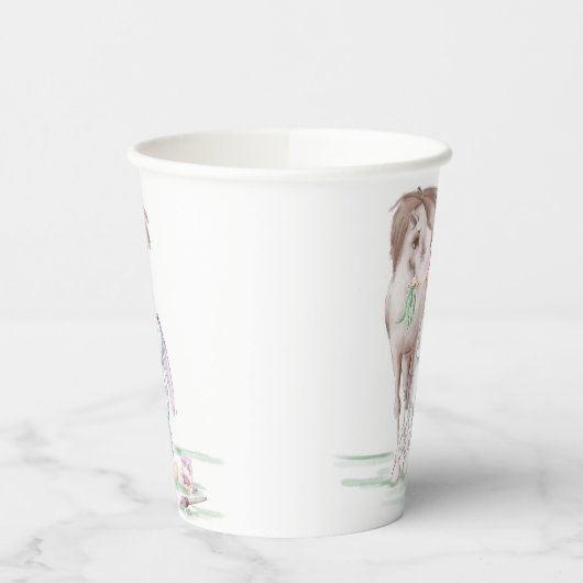 Oster Party mit Pferd und Osterhase, pappgeschirr Papieren Bekers (Links)