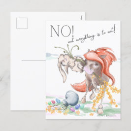 Oster Postkarte mit Pferd und Hase, lustige Tiere Feestdagenkaart