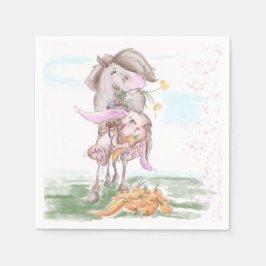 Oster Servietten mit Pferd und Osterhase Servet