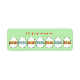 Ostereier mit einem Blumenmuster Etiket