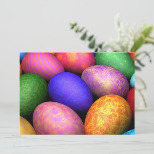 Ostereier (Pasen) Uitnodiging (Staand voorkant)