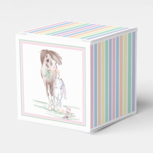 Ostergeschenk-Verpackung Pferd und Osterhase Bedankdoosjes (Voorkant Zijde)