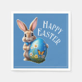 Osterhase blauer Schleife - Servet (Voorkant)