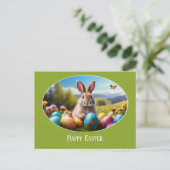 Osterhase im Blumenfeld Illustration - Briefkaart (Staand voorkant)