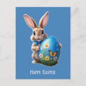 Osterhase mit blauer Schleife -  Briefkaart (Voorkant)