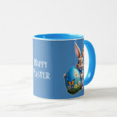 Osterhase mit blauer Schleife -  Mok (Voorkant rechts)