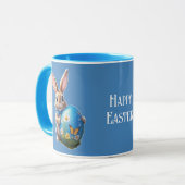 Osterhase mit blauer Schleife -  Mok (Voorkant links)
