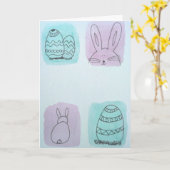 Osterhasen  kaart (Gele Bloem)