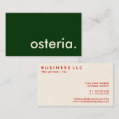 osteria. visitekaartje (Voorkant / Achterkant)