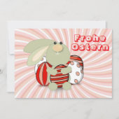 Osterkarte mit Hase und Eiern Feestdagenkaart (Voorkant)