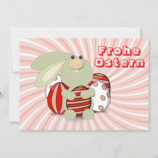 Osterkarte mit Hase und Eiern Feestdagenkaart (Voorkant)