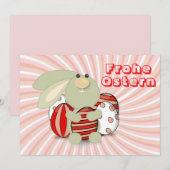 Osterkarte mit Hase und Eiern Feestdagenkaart (Voorkant / Achterkant)