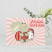 Osterkarte mit Hase und Eiern Feestdagenkaart (Staand voorkant)