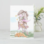 Osterkarte mit süssem Hasen und Pferd Feestdagenkaart (Staand voorkant)