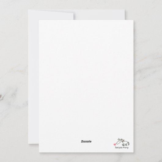 Osterkarte mit süssem Hasen und Pferd Feestdagenkaart (Achterkant)