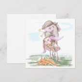 Osterkarte mit süssem Hasen und Pferd Feestdagenkaart (Voorkant / Achterkant)