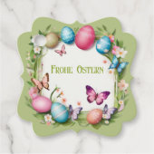 Osterkranz: Frohe Ostern - Bedankjes Labels (Voorkant)