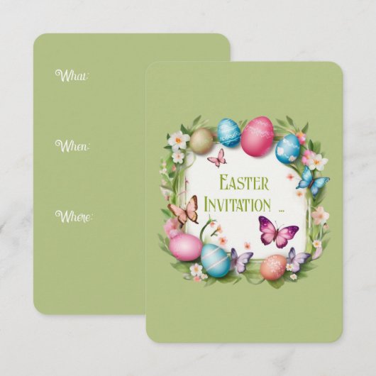 Osterkranz: Frohe Ostern -  Kaart (Voorkant / Achterkant)