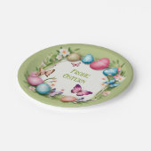 Osterkranz: Frohe Ostern - Papieren Bordje (Gekanteld)