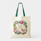 Osterkranz: Frohe Ostern - Tote Bag (Achterkant)