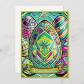 Ostermotiv farbiger Cartoon mit Ostereier 13553 (Voorkant / Achterkant)