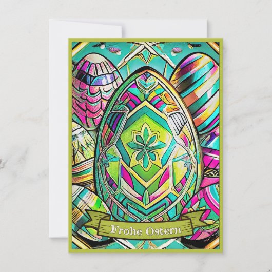 Ostermotiv farbiger Cartoon mit Ostereier 13553 (Voorkant)