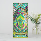 Ostermotiv farbiger Cartoon mit Ostereier 13553 (Staand voorkant)