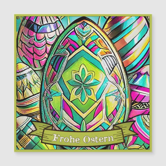 Ostermotiv farbiger Cartoon mit Ostereier 13553 (Voorkant)